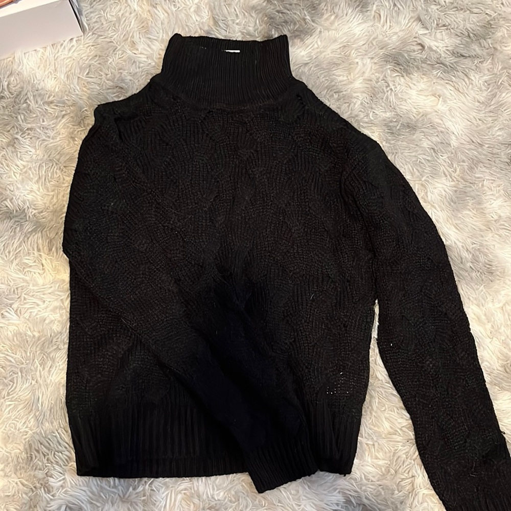 Black turtleneck sweater